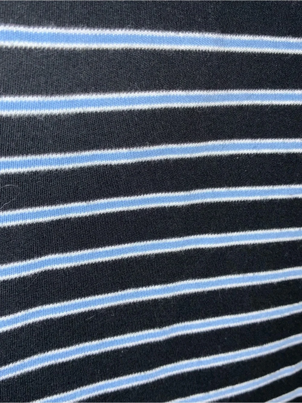 Ralph Lauren Black with Light Blue Striped Polo Featuring Red Pony